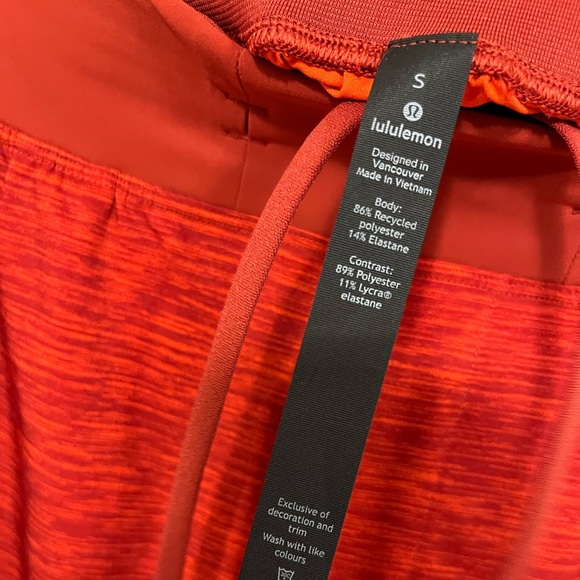 Lululemon Mens T.H.E. Short *Linerless 9" Heather Allover Solar Orange NWT S - Picture 14 of 15